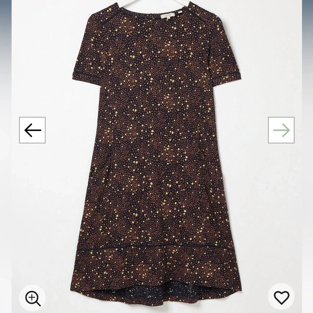 Fat Face Simone Dot Jersey Dress 12L - Picture 4 of 7